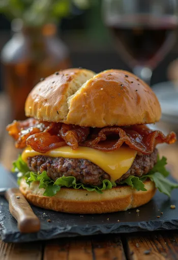 Chef's special burger with foie gras and truffle