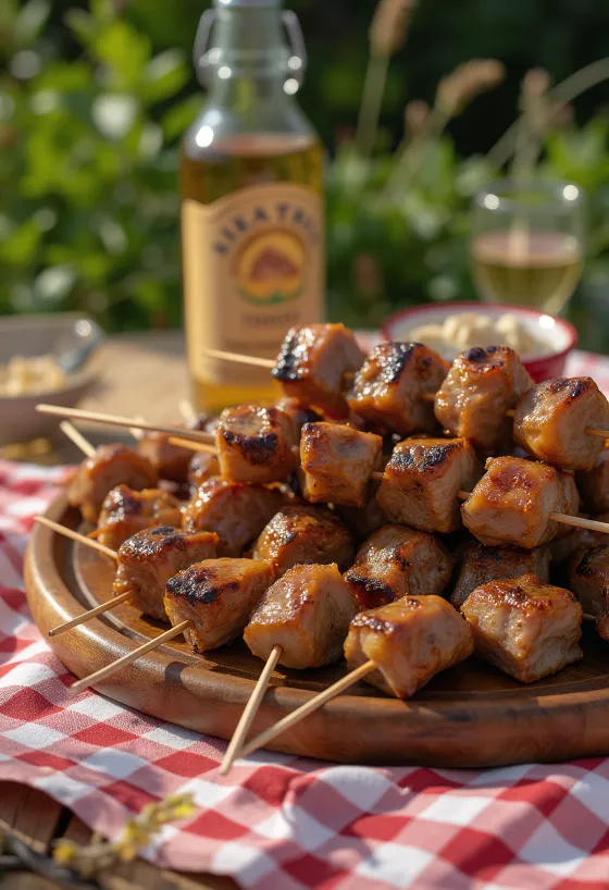 Arrosticini served on a plate