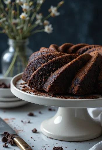 Chocolate Bundt cake with a glossy glaze