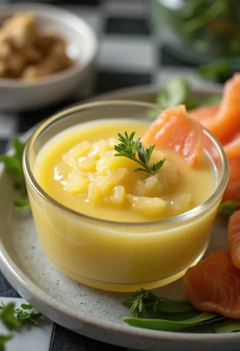 Dill Ginger Lemon Sauce served