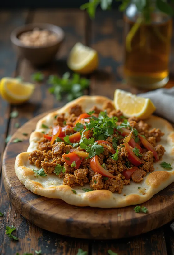 Lahmacun served rolled up