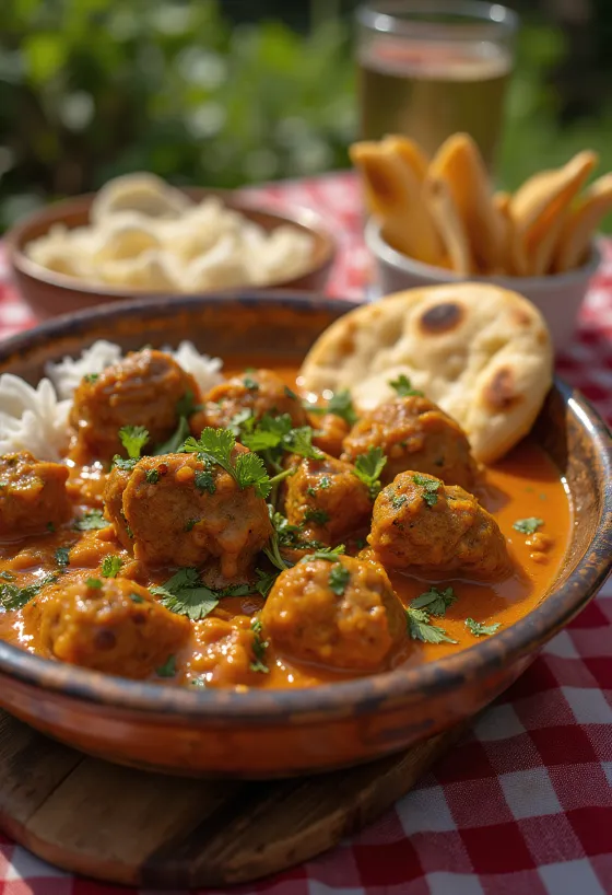 Lamb Curry Balti style served with cilantro