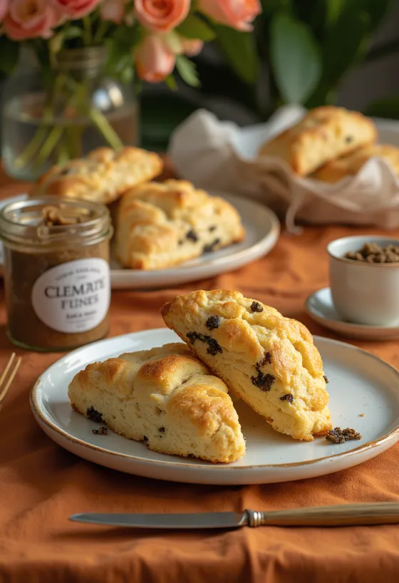Truffle scone served