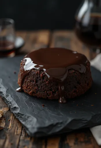 Low-carb chocolate cake served