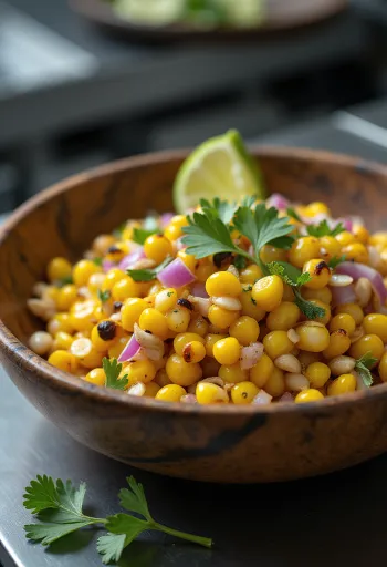 BBQ grilled corn salad with pumpkin seeds
