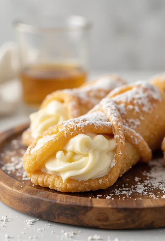 Bourbon vanilla cannoli served