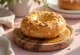 Freshly baked cinnamon honey almond bagels
