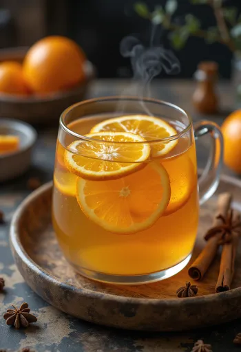 Orange cider served in a glass