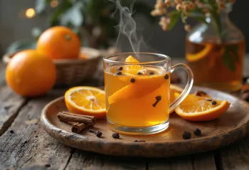 Orange cider served in a glass