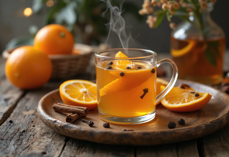 Orange cider served in a glass