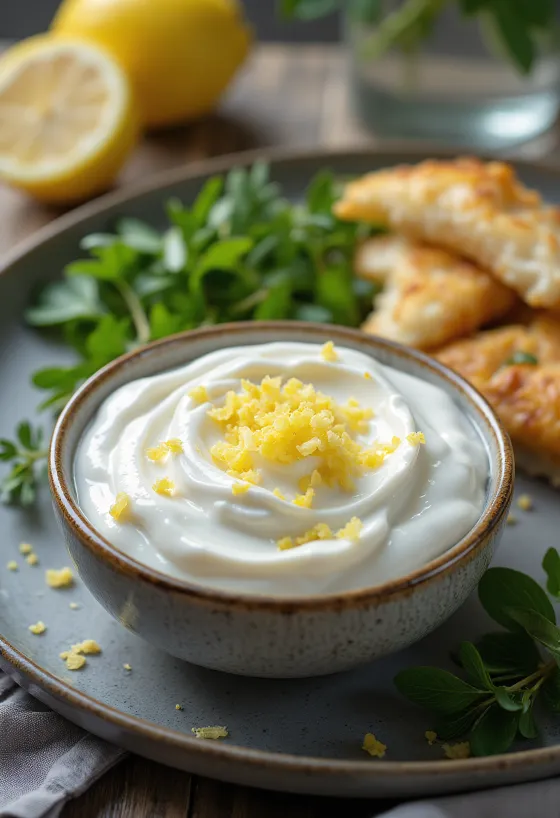 Lemon sour cream sauce