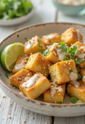 Spicy lime tofu with tahini