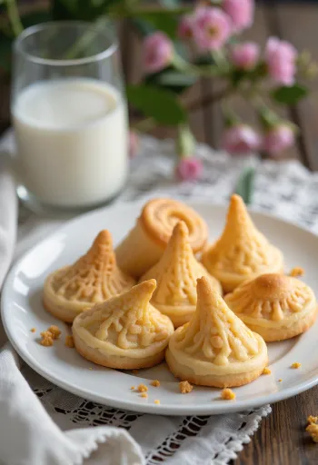 Cardamom Krumkake, freshly baked and dusted with powdered sugar