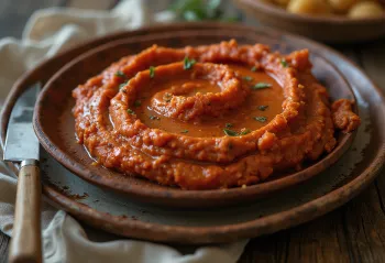 Smoky Matbucha Dip, delicious tomato sauce served