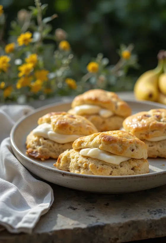 Banana Nutella Scones served
