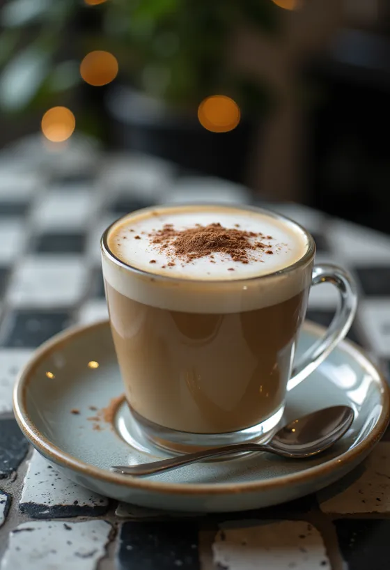 Foamy coffee served fresh