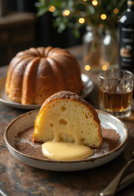 Panettone served with Baileys cream