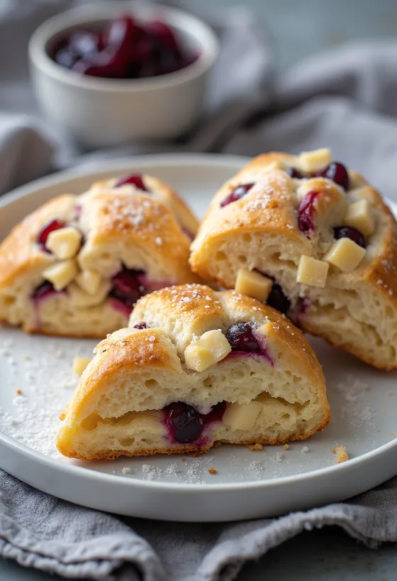 Plum marzipan scone