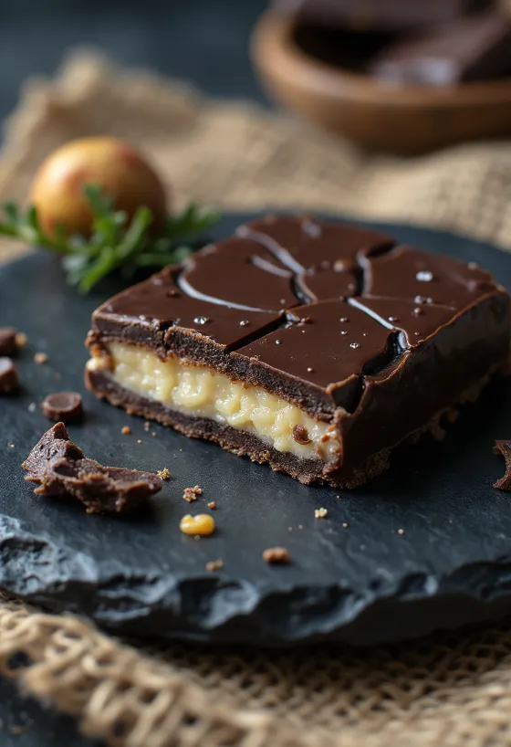 Homemade chocolate-coated curd snacks served chilled.