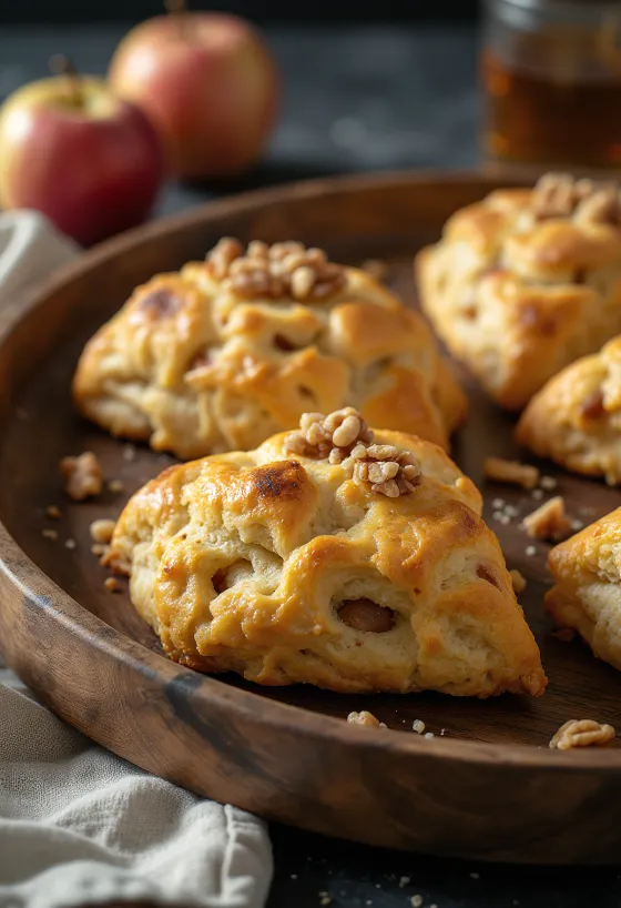 Apple walnut biscuits served