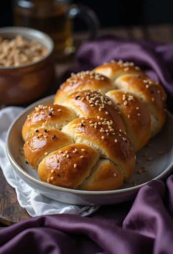 Freshly baked homemade Challah braided bread