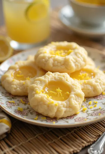Honey lemon linzer cookies served