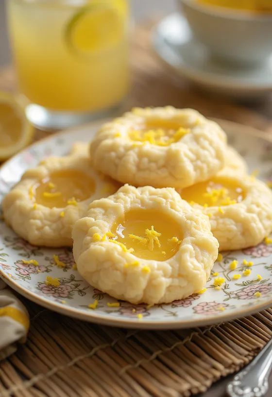 Honey lemon linzer cookies served