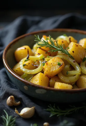 Roasted Potatoes with Leeks, crispy and seasoned
