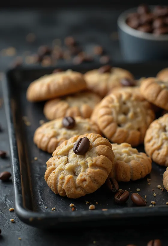 Coffee Nankhatai cookies with almonds