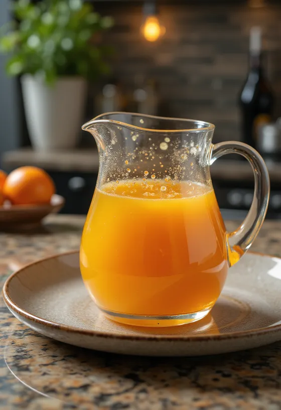 Rosemary orange glaze served in a bowl.