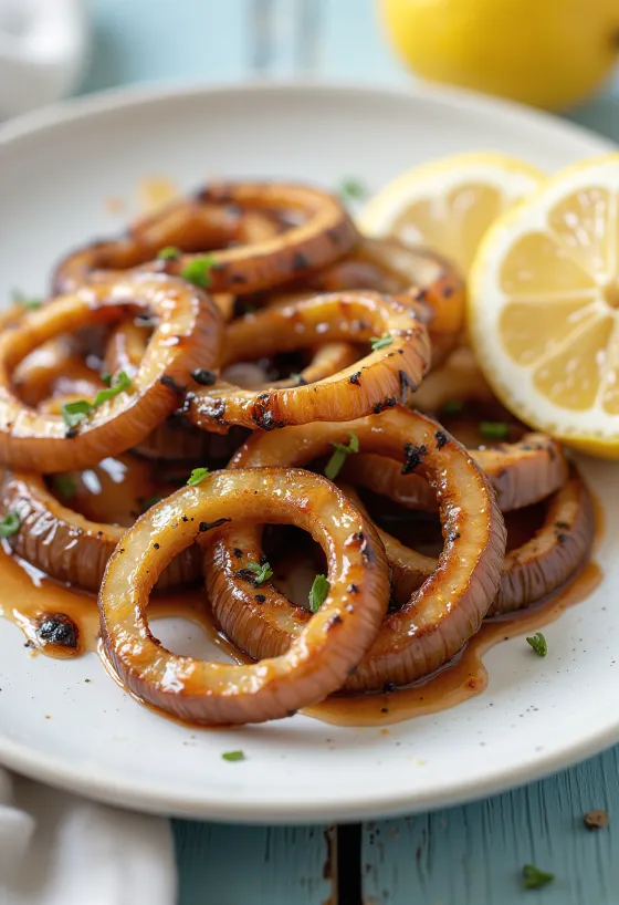Grilled onion steaks