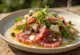 Beef carpaccio with truffle oil elegantly served