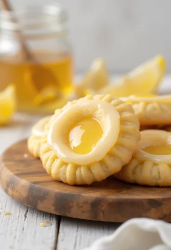 Lemon Honey Linzer Cookies served