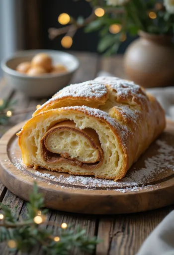 Cinnamon Marzipan Stollen slices served