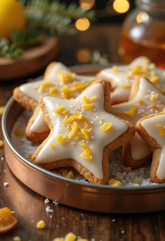Star shaped honey cookies