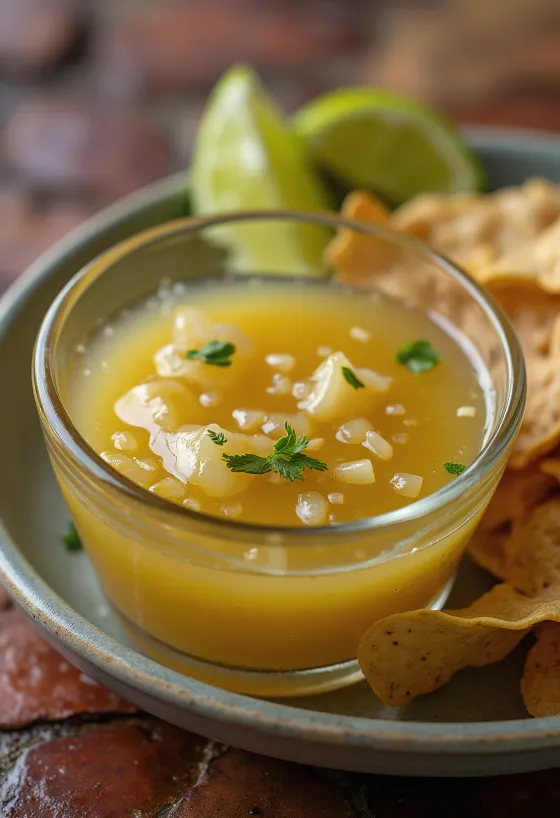 Tequila lime sauce served in a bowl