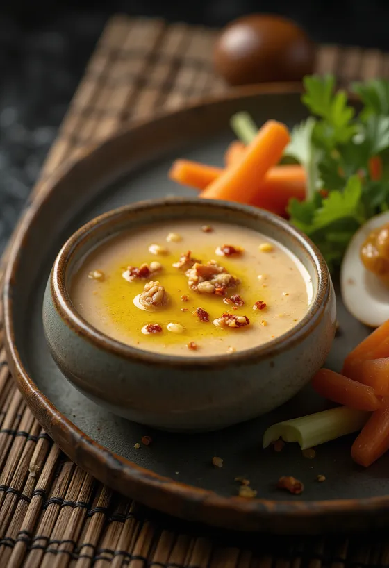 Bagna cauda with walnut oil, served with vegetables