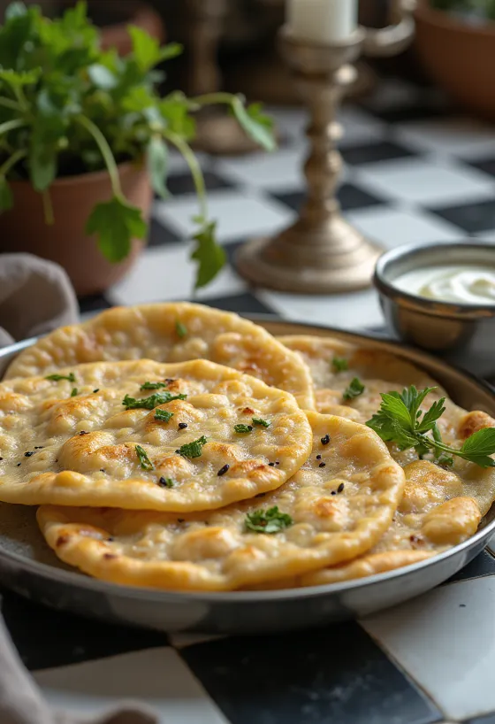 Bajra thepla golden brown flatbreads, garnished with fresh cilantro
