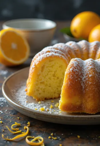 Lemon Orange Bundt Cake served