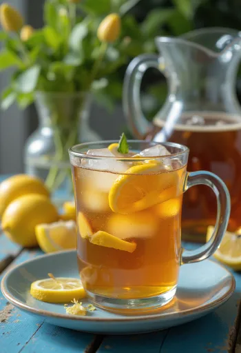 Homemade iced tea served fresh