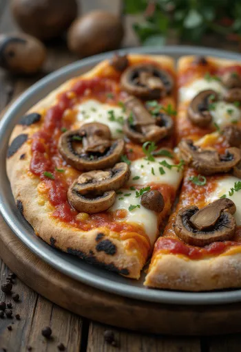Wild Mushroom Pizza with mozzarella and herbs
