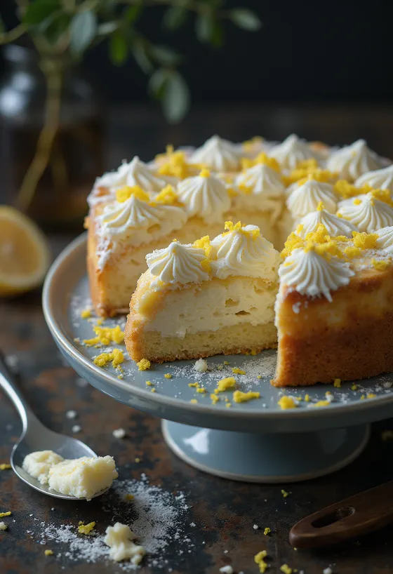 Slice of crustless cottage cheese cake