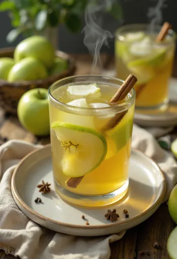 Green apple cider in a mug