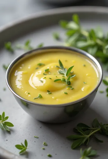 Tarragon lemon butter sauce served in a bowl