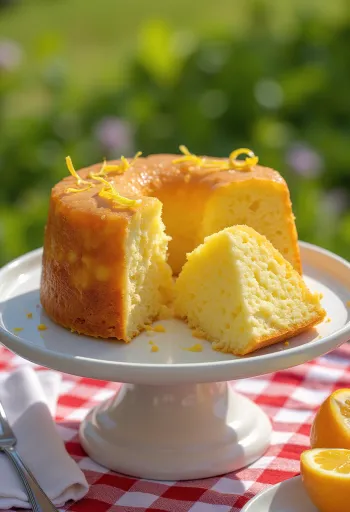 Orange and farmer's cheese cake served on a plate