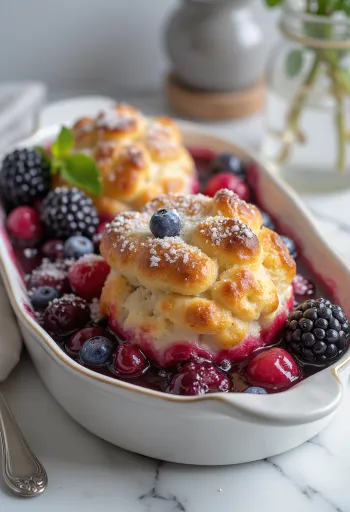 Classic Berry Cobbler with biscuit topping