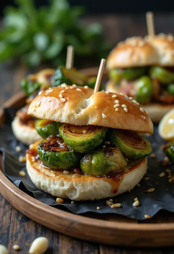 Roasted Brussels sprouts bao bun served