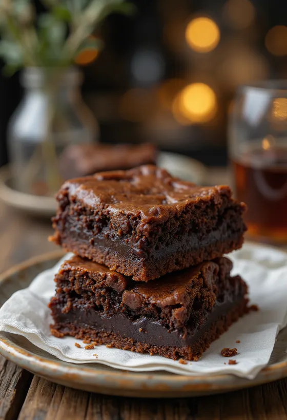 Classic brownies with rich chocolate flavor, sliced