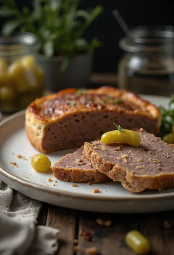 Gâteau de foie served with toasted baguette