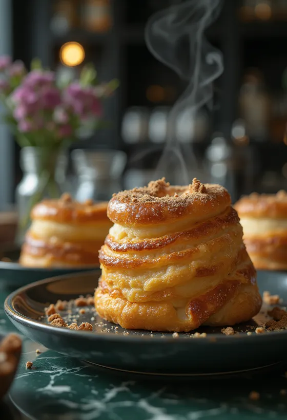 Chimney cake strips coated in cinnamon sugar